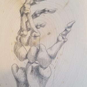 Wood burned Hand